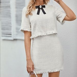 Tweed top and mini skirt set